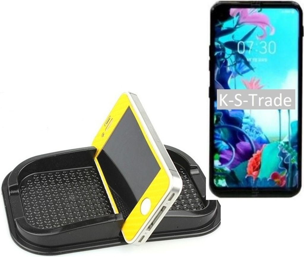 K-S-Trade Auto Anti Rutsch Matte Smartphone-Halter kompatibel mit LG Electronics Q70 Haft Pad Armaturenbrett Handy-Halterung Silikon