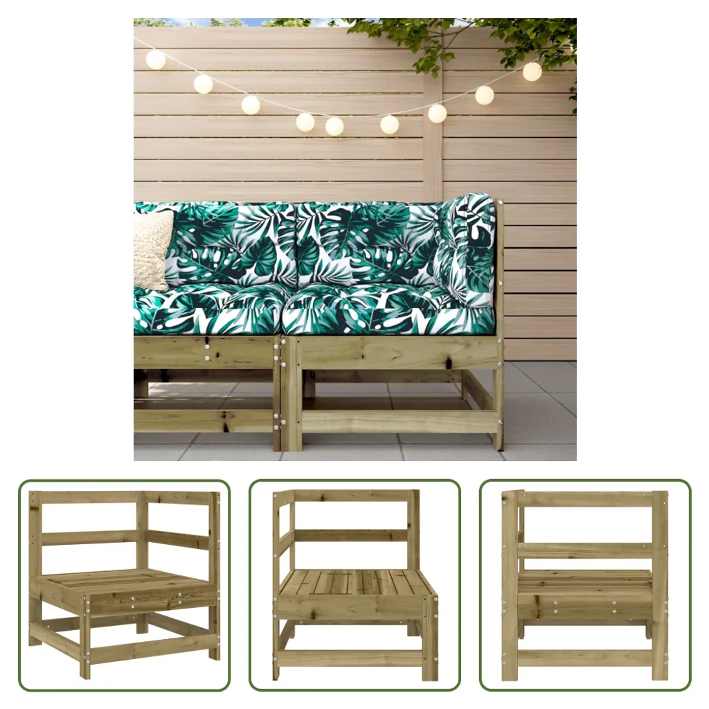 The Living Store Divano da giardino angolare Legno di pino impregnato