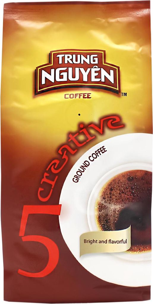 A bag of Trung Nguyen Creative 5 ground coffee.