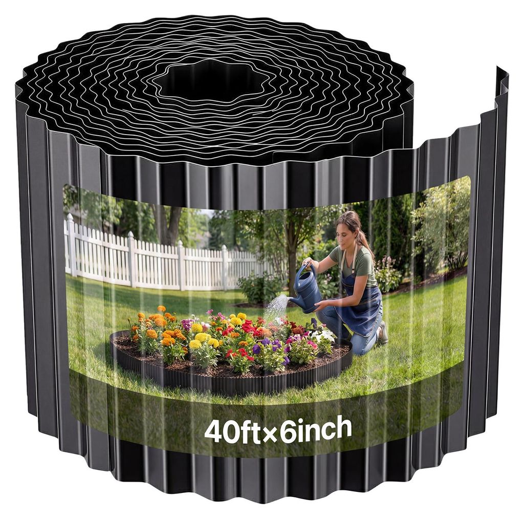 VEVOR Okraj trávnika pozinkovaný, 12,3 m x 15,5 cm Obrázok produktu 