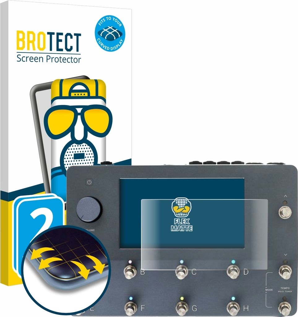 2x BROTECT Fullscreen Schutzfolie für Neural DSP Quad Cortex Displayschutz Folie Fullcover Matt Entspiegelungsfolie