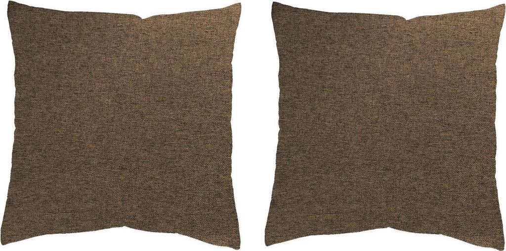 HOME WOHNIDEEN Lucio 50 x 50 cm 2x Kissenhülle 50 x 50 cm + 2x Füllung 50 x 50 cm Braun