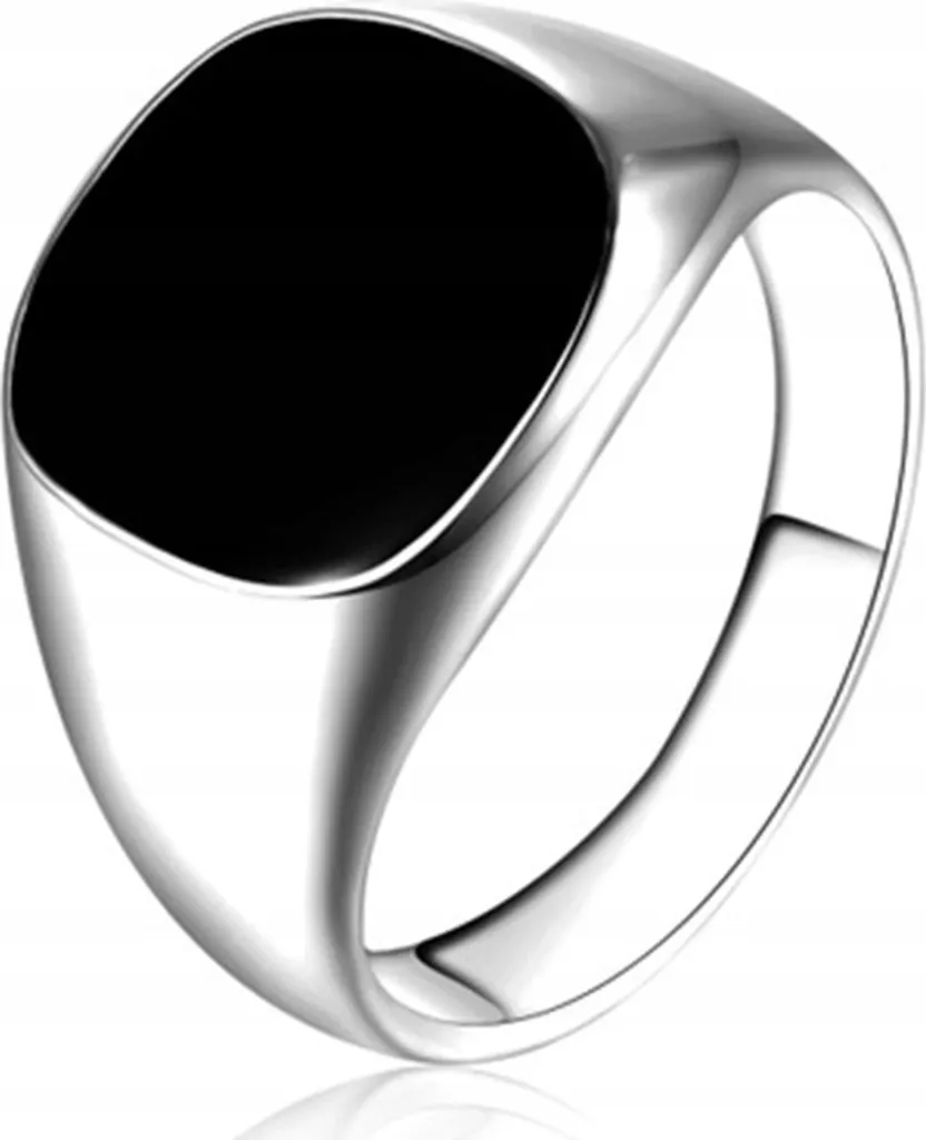Bague Chevalière Homme en Acier Inoxydable Doré Finition Or Brillant