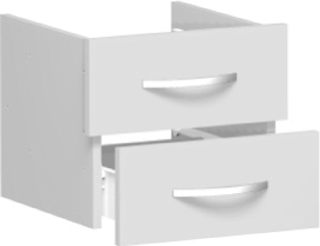 Geramöbel Schubkasteneinsatz für Korpusbreite 400 mm, für 2., 3. oder 4. OH, nicht abschließbar, 1 Ordnerhöhe, Lichtgrau, S-341700-L