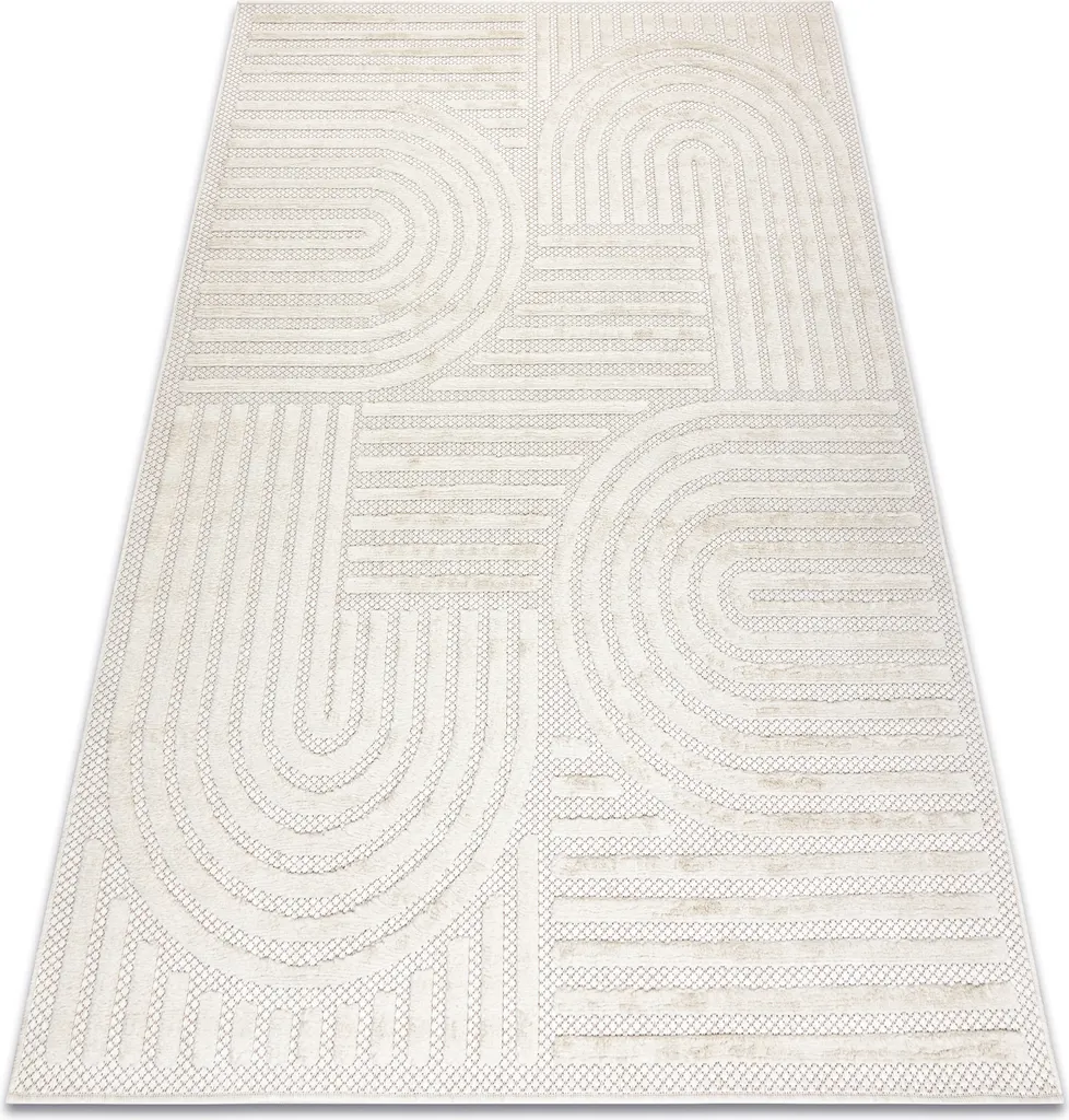 Tapis tissé plat SANTO SISAL blanc 80x150 cm effet naturel durable