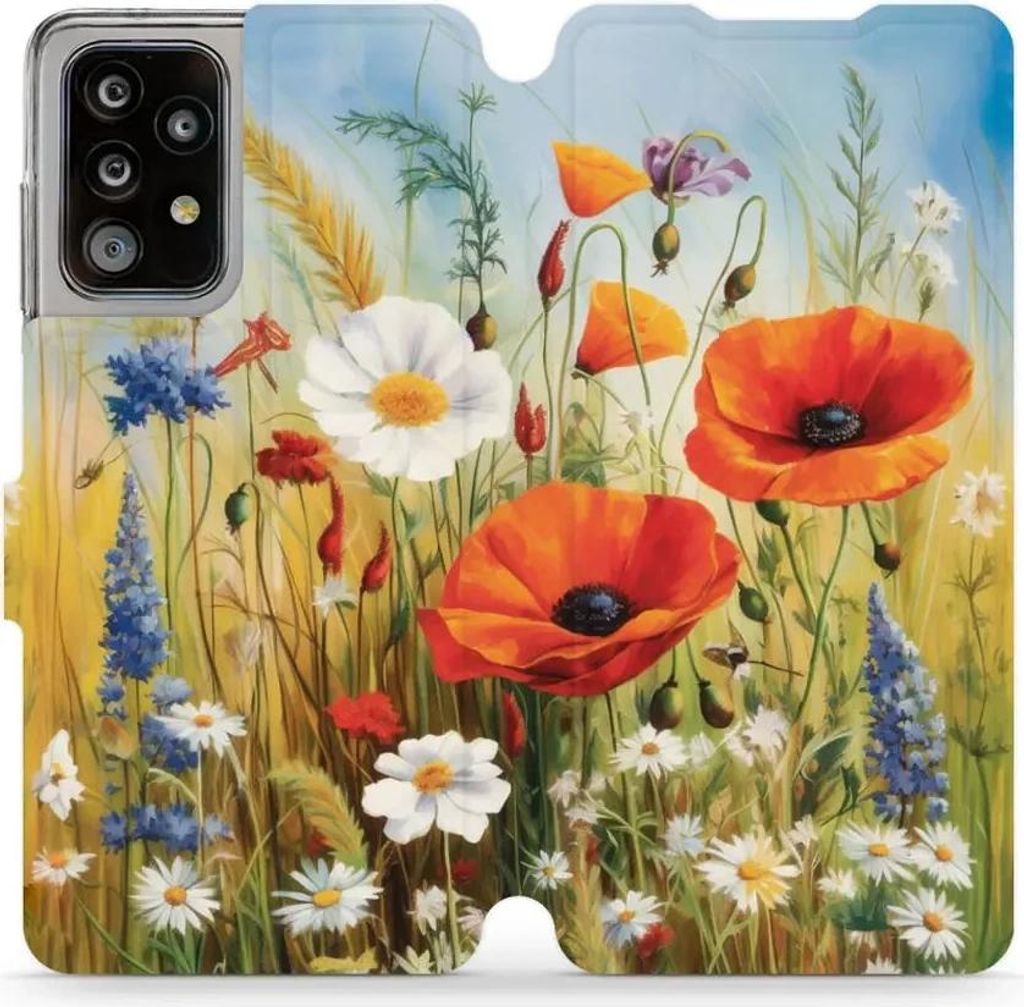 Handyhülle mit klappe für Galaxy A52s 5G, Mobiwear Book, Wiesenblumen