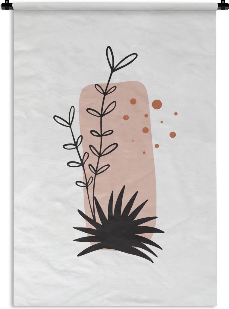 MuchoWow Wandteppich Wandbehang Pflanzen - Blätter - Abstrakt - Botanisch 90x135 cm Tapisserie Dekoration Wandtuch - Baumwolle - Wandskulptur