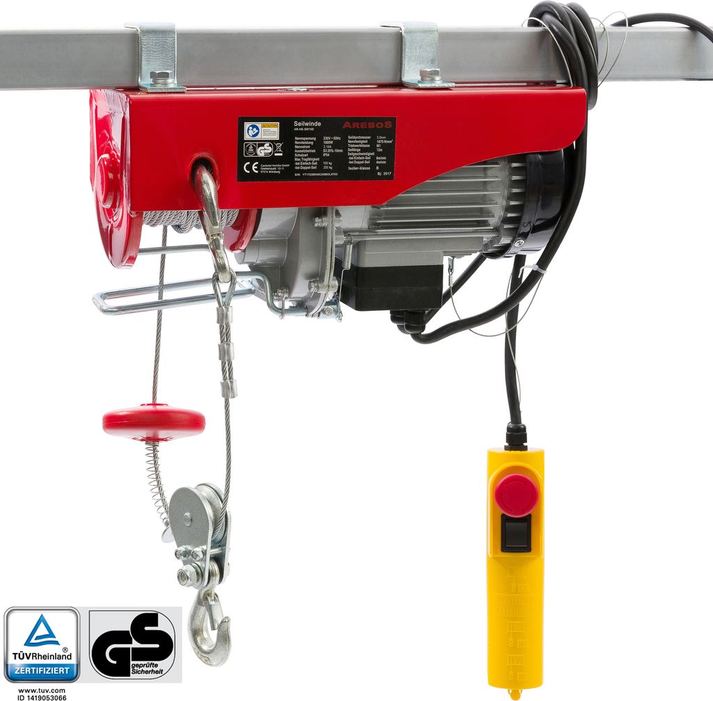 AREBOS 230 V lanový naviják 500 W, nosnost 100-200 kg, Obrázek produktu 