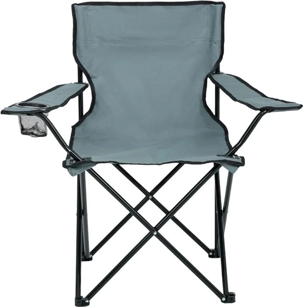 Chaise de camping ZARUN pliante et compacte - Modèle gris haute qualité - 2