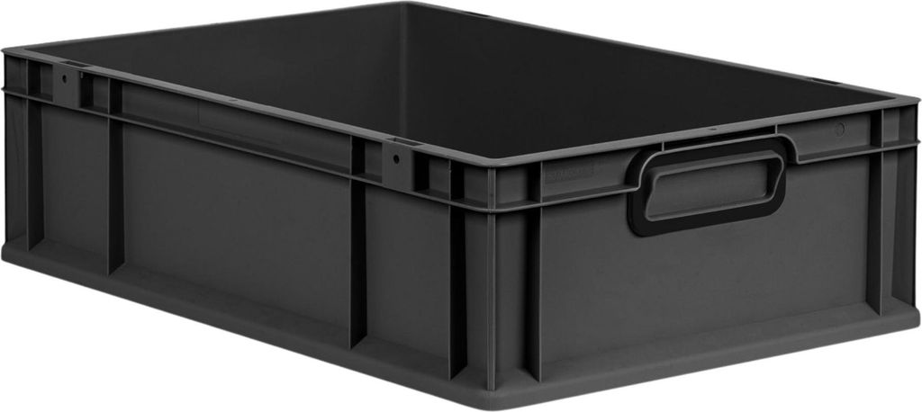Eurobox NextGen Color | HxBxT 17x40x60cm | 34 Liter | Griffe schwarz geschlossen | Glatter Boden | Schwarz | Eurobehälter, Transportbox, Transport...