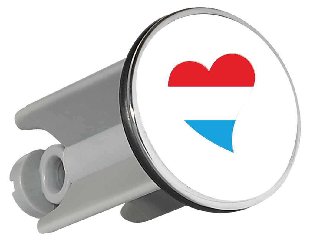 Huuraa Waschbeckenstöpsel Luxemburg Flagge Herz 4cm höhenverstellbar Abflussstopfen Geschenkidee