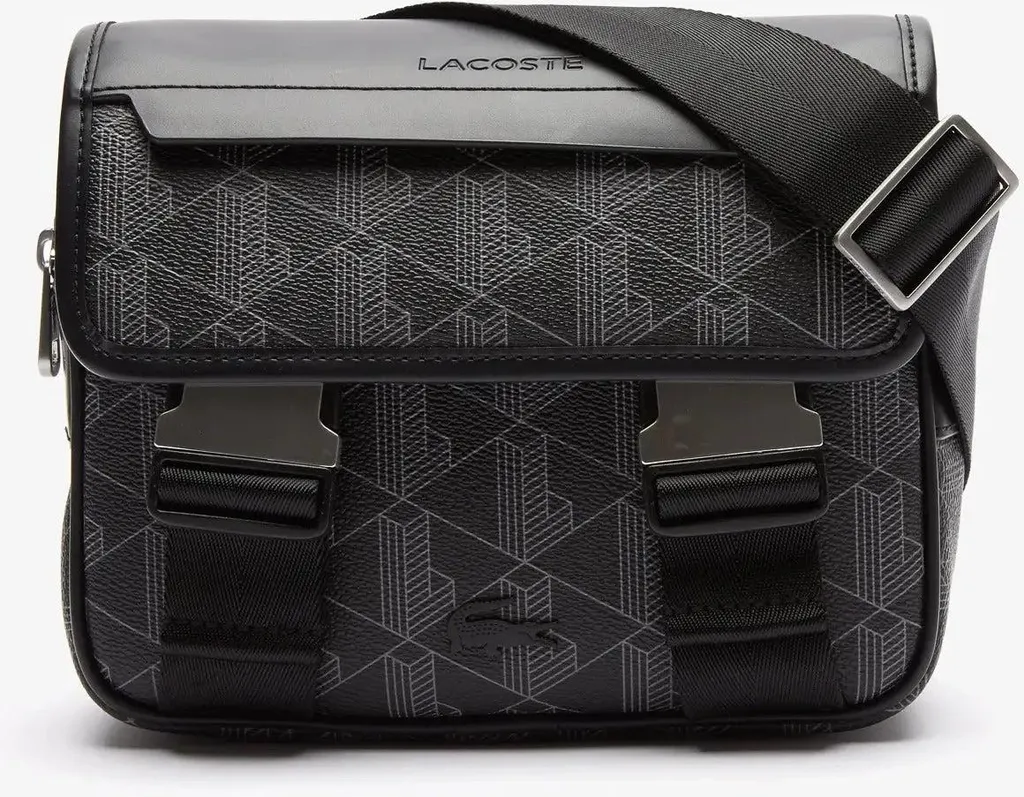 Sacoche Lacoste The Blend en Toile Enduite avec Imprimé Monogramme