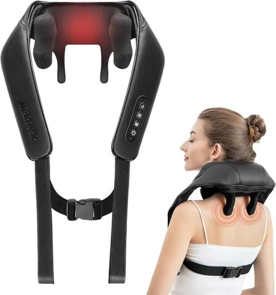 Appareil massage Shiatsu sans fil pour bureau et voiture - Relaxation 6D