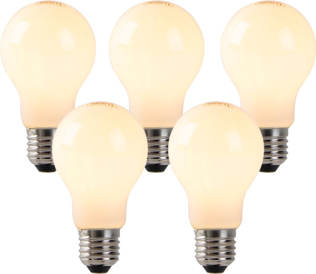 LUEDD Set mit 5 dimmbaren E27 LED-Lampen Opalglas 4W 320 lm 2200K