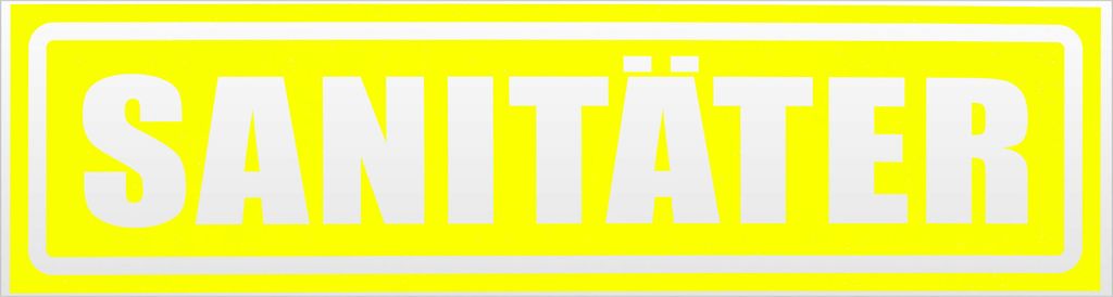 Kiwistar Sanitäter invertiert Magnetschild Schild magnetisch - 20cm Neongelb - Magnetfolie für Auto PKW Kfz