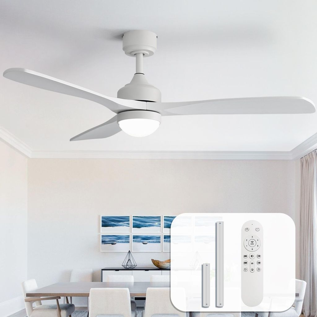 Sofucor Deckenventilator aus Holz, 132 cm, mit Licht und Produktbild 