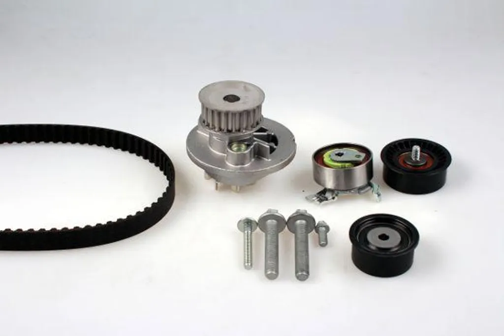 Pompe à Eau HEPU PK03240 Haute Performance et Kit Courroie OE 1334077