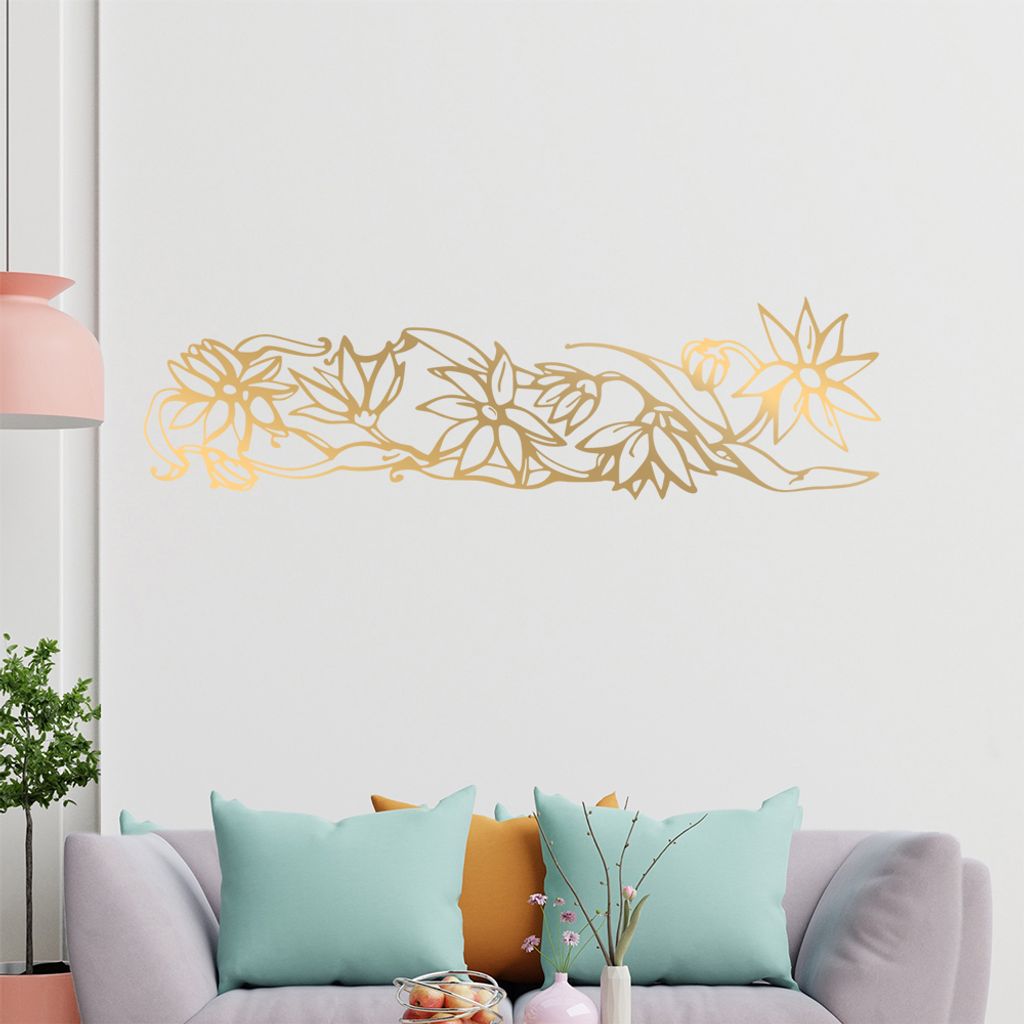 Blumen - Ranken Wandtattoo in 6 Größen - Wandaufkleber Wall Sticker - Dekoration, Küche, Wohnzimmer, Schlafzimmer, Badezimmer