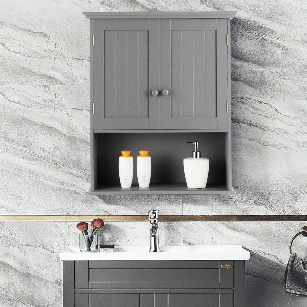 Gagnez de la place : armoire murale grise compacte pour petit espace 60cm