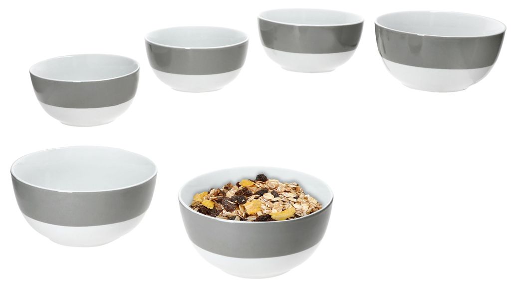6x Variant šedá miska Ø14.3cm 450ml porcelán 6 osob Obrázek produktu 