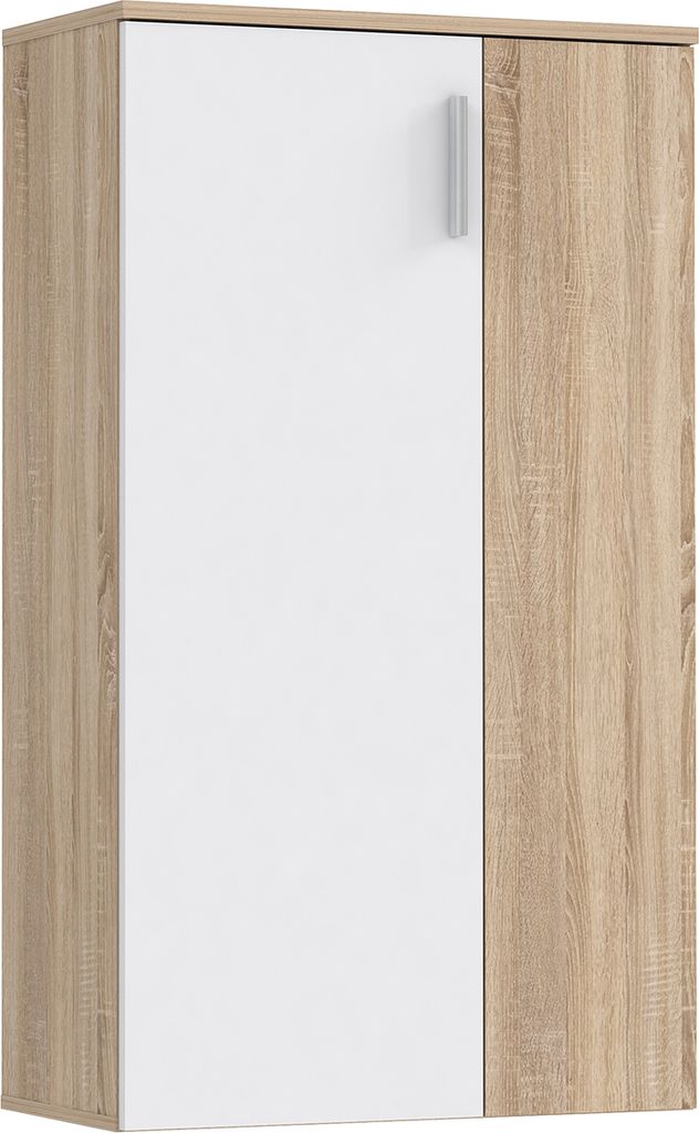 möbelando Schuhschrank Schuhkommode Flurschrank Kommode Anrichte Schrank Gretna I Sonoma-Eiche/Weiß