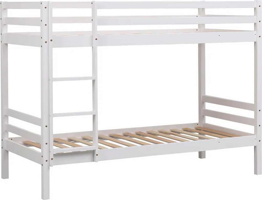 Lit superposé gain de place blanc AMBRE pour chambre d'enfant 90x190