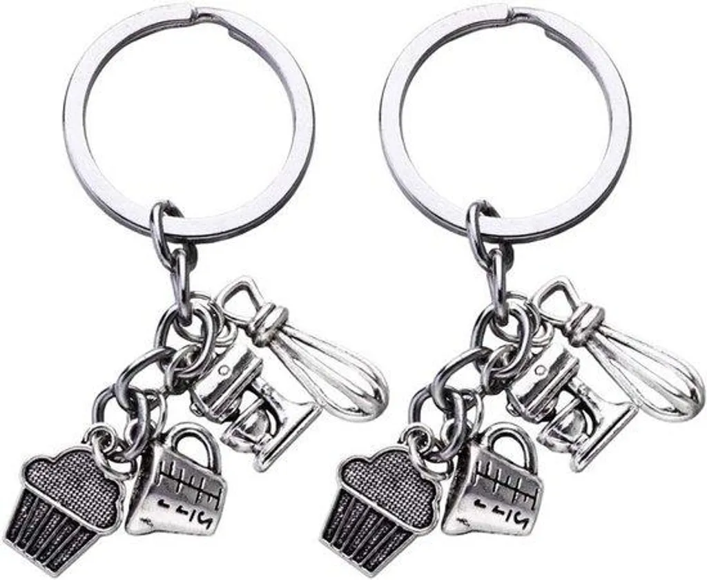 Lot de 2 Porte-clés Motif Gâteau Artisanaux pour Clés de Voiture et Sac
