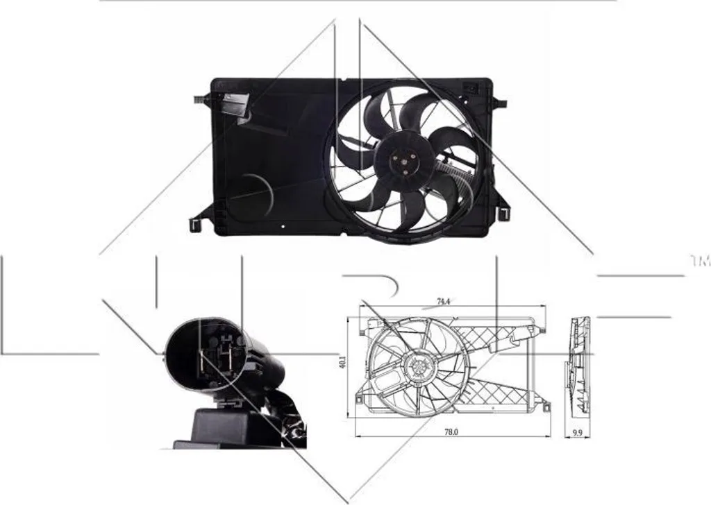 Ventilateur de Refroidissement Radiateur NRF pour Mazda 3 BK (03-09)