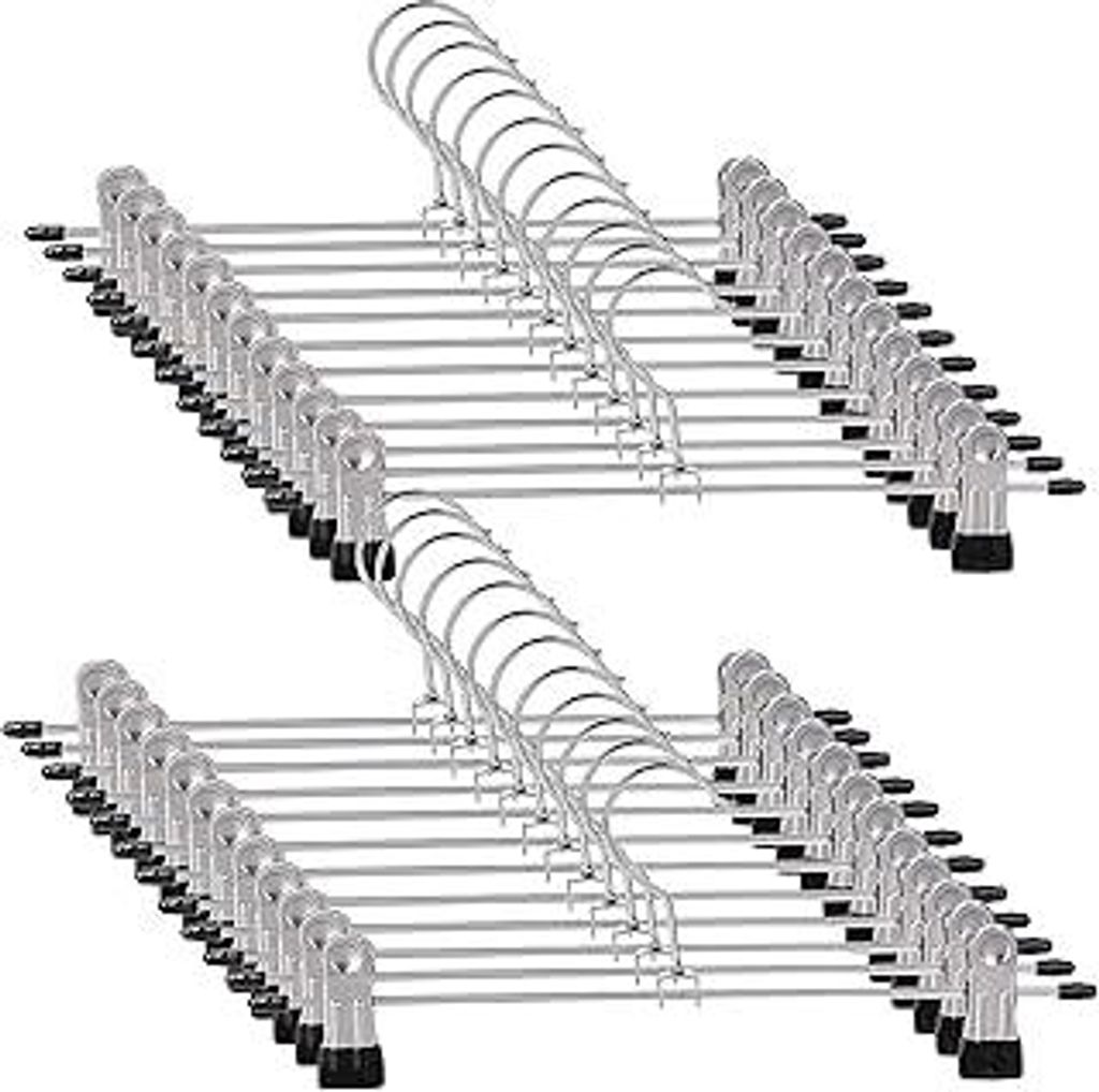 30cm Metall Hosenbügel Kleiderbügel,20 stück Kleiderbügel mit Anti-Rutsch Klammern für Hosen Röcke Socken Unterwäsche