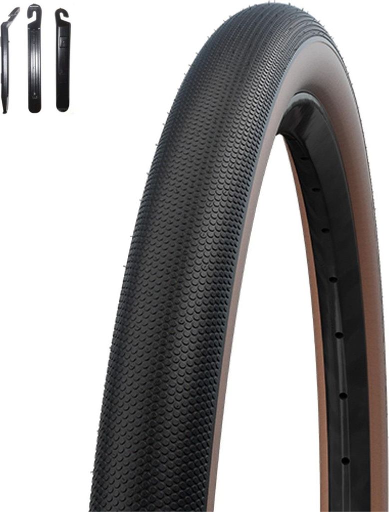 1 x Faltreifen Schwalbe TLE E-25 G-One Speed Performance Race Guard Bronze 50-584 ( 27.5 x 2.00 ) inkl. Reifenheber
