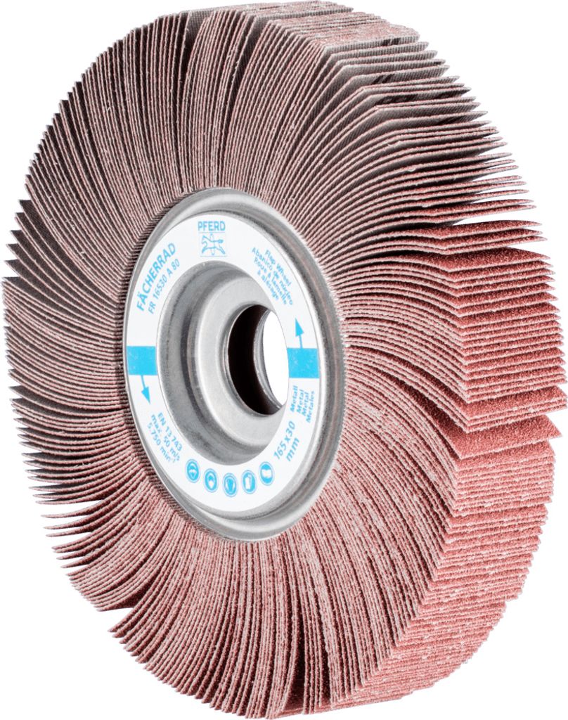 PFERD TOOLS Lamellenschleifrad FR Ø 165x30mm Bohrung Ø 25,4 mm A80 für universelle Anwendung