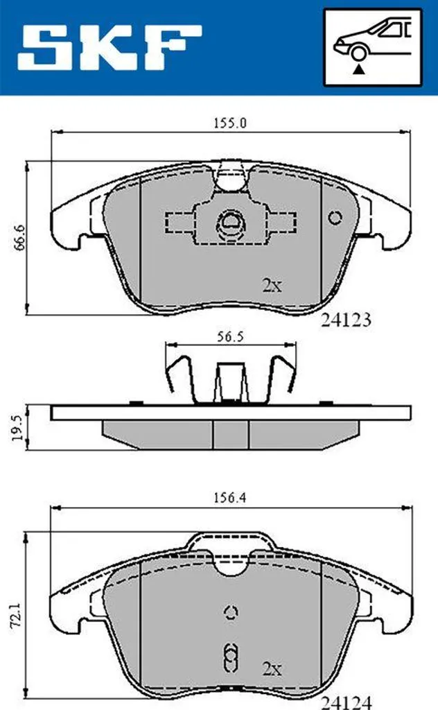Plaquettes de frein SKF VKBP80049 OE 1432363 pour Volvo, Jaguar et Ford