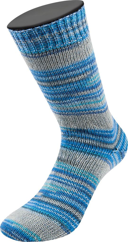 Lana Grossa - Meilenweit 8-fach 150g Caprese 9978 türkis hellgrau kobaltblau jeans hellblau dunkelgrau