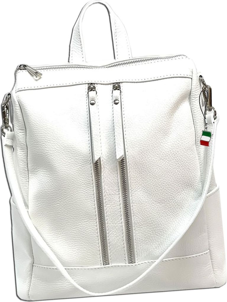 Florence Reißverschluss Cityrucksack weiß Leder ORF100W