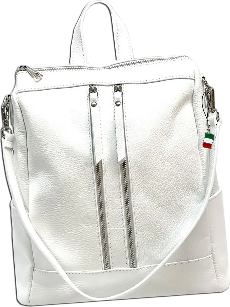 Sac à dos cuir blanc Florence avec finitions premium et design italien