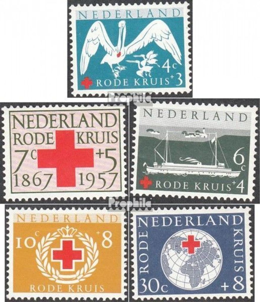Briefmarken Niederlande 1957 Mi 699-703 (kompl.Ausg.) postfrisch Rotes Kreuz