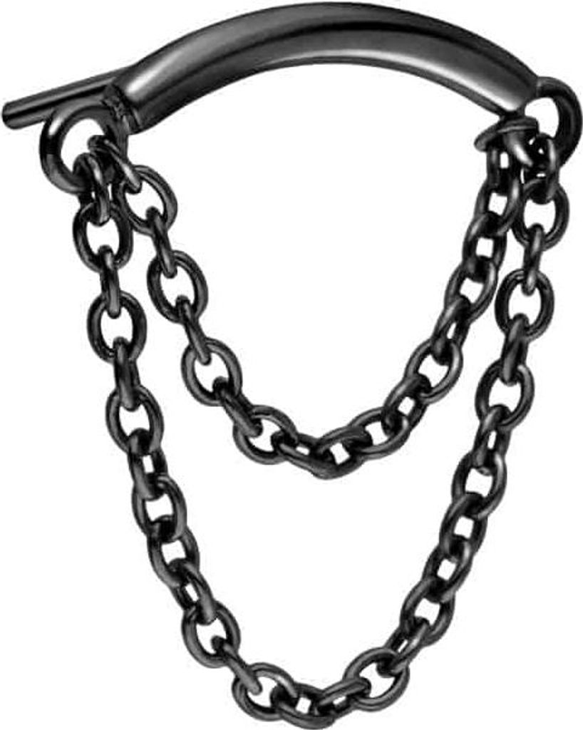 Piercing-Zubehör Titan Aufsatz mit Push Pin BOGEN + 2 KETTEN