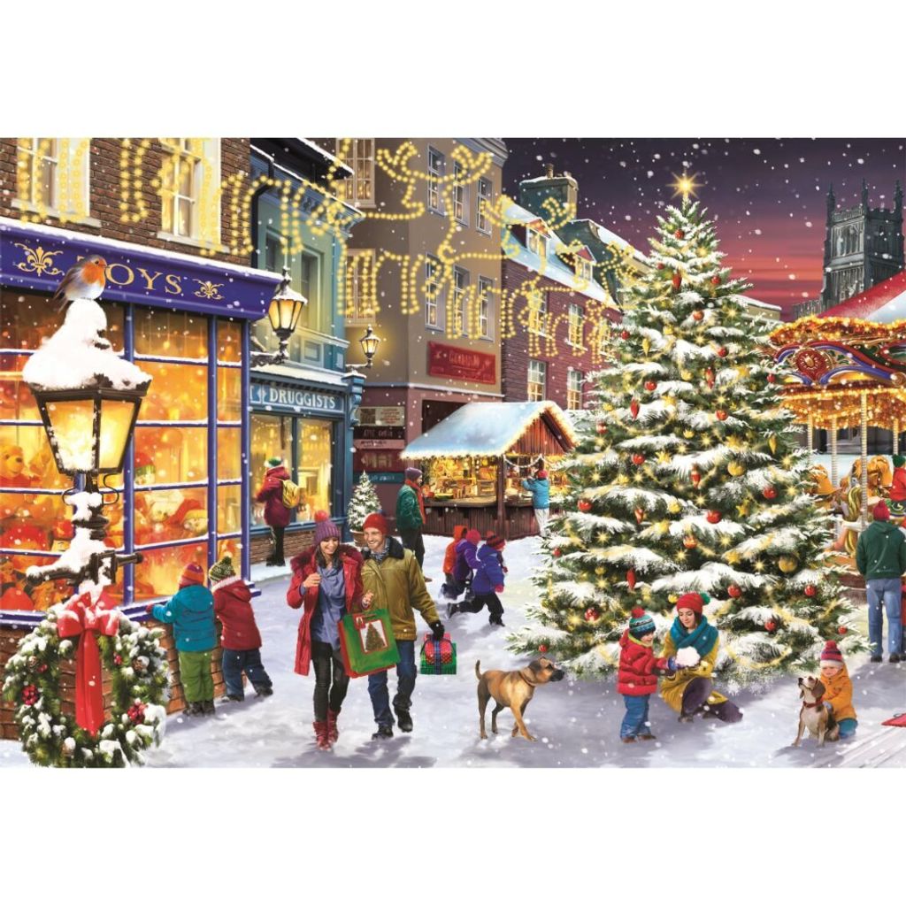 CLEMENTONI Weihnachtsdorf Puzzle 1000 Teile Produktbild 
