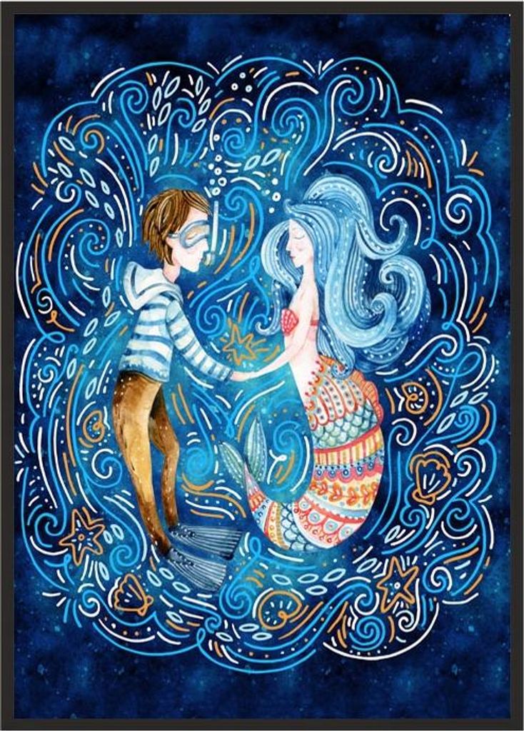 Bild Poster im Rahmen 53x73 cm Meerjungfrau P997