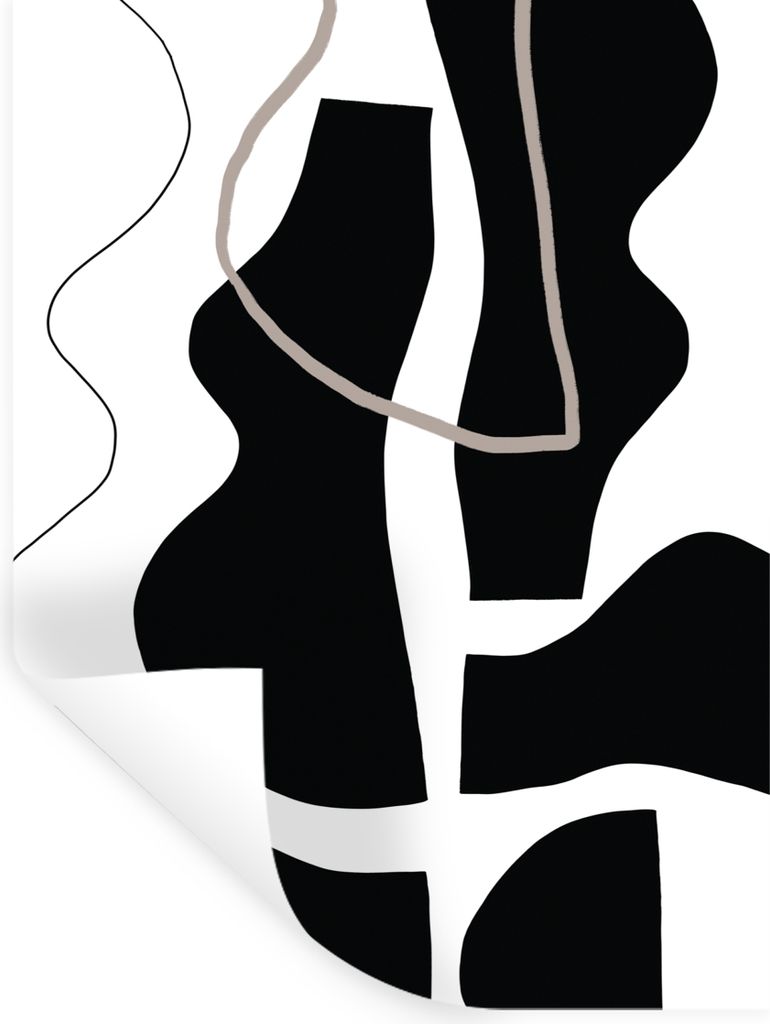 MuchoWow Wandtattoo Wandsticker Wandaufkleber Abstrakt - Minimalismus - Design 90x120 cm Selbstklebend und Repositionierbar - Faltenfrei