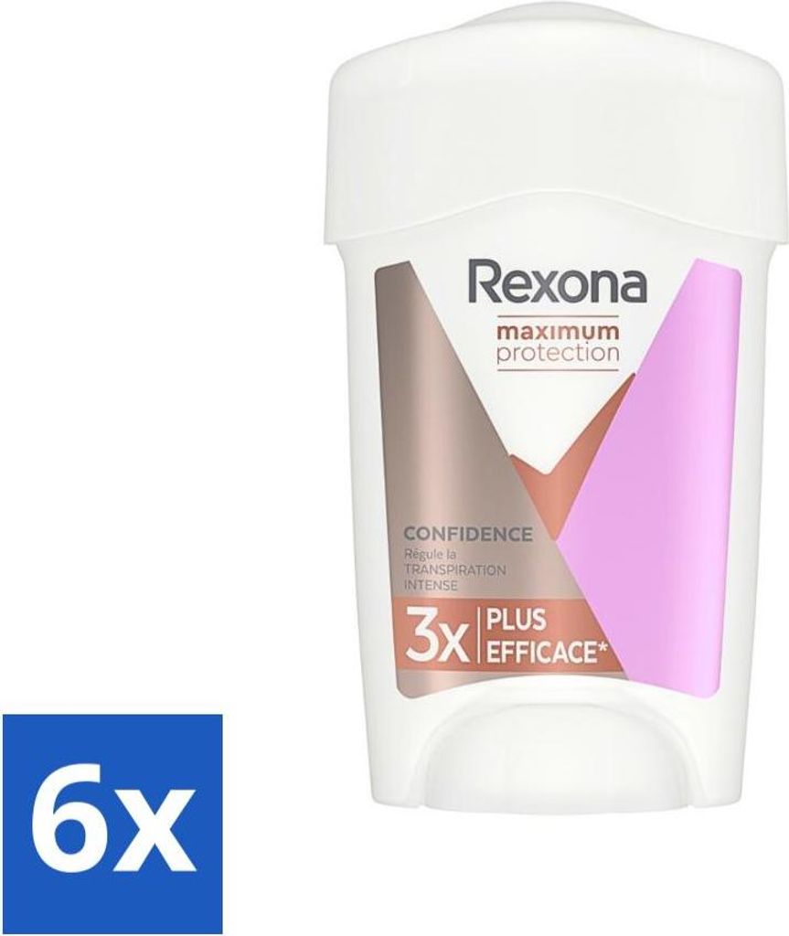 Rexona Women - Deodorant Stick - Maximaler Schutz Selbstvertrauen - Antitranspirant - 45 ml - Vorteilspack - 6 Stücke