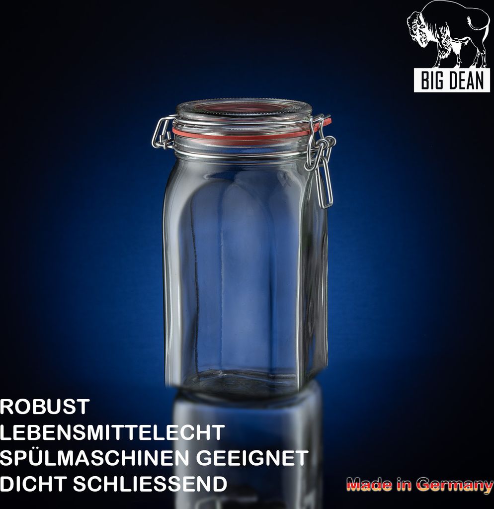 BigDean 4er Set Vorratsgläser 1,5L
