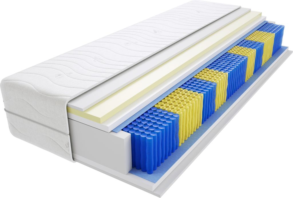 Matratze 180x180 cm Doppelmatratze, H3 Mittelfest Federkernmatratze, Taschenfederkernmatratze 19 cm Hoch Visco Memory Hypoallergene, HR-Schaum, Wen...