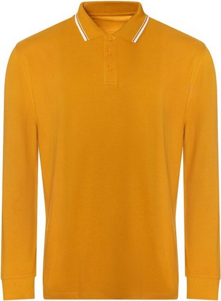 Awdis - Poloshirt für Herren Langärmlig RW8838 (M) (Senf /Weiß)