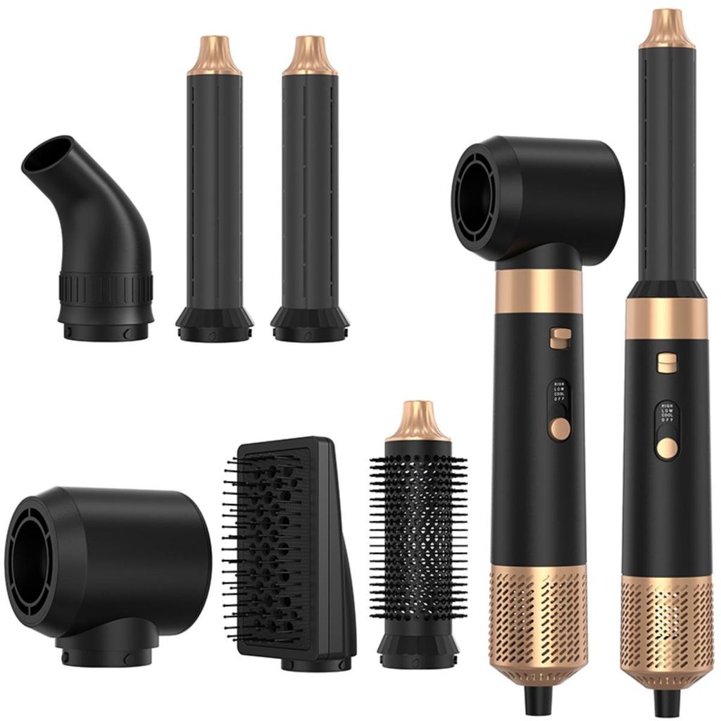 INF 6-in-1 Heißluftbürste Haarstyler ABS+PC 27cm für Zuhause 8-teilig