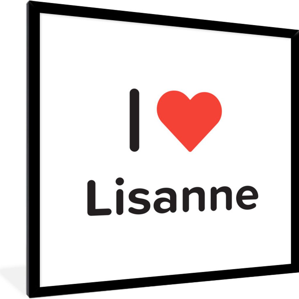 MuchoWow Gerahmtes Poster Ich liebe - Lisanne - Mädchen 40x40 cm - Poster mit Schwarzem Bilderrahmen Wandposter Rahmen Foto Bilder - Mit Rahmen ...