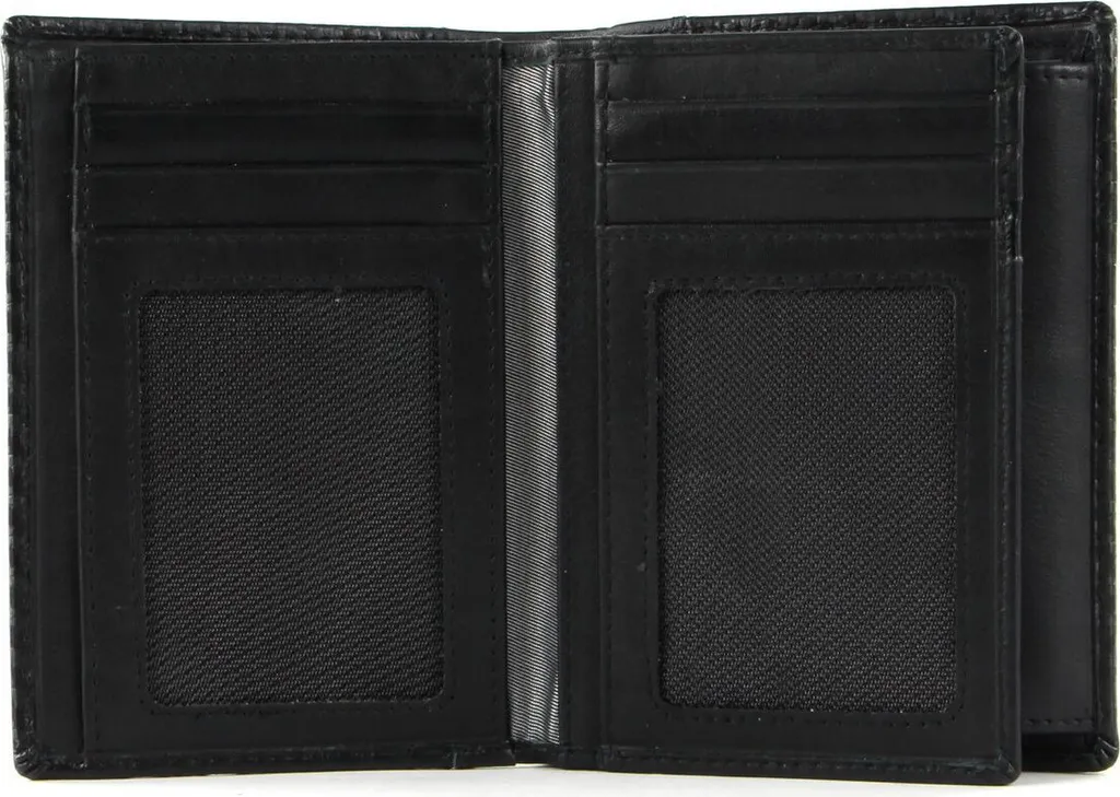 Porte-monnaie homme Bugatti en cuir noir - Modèle Comet format vertical
