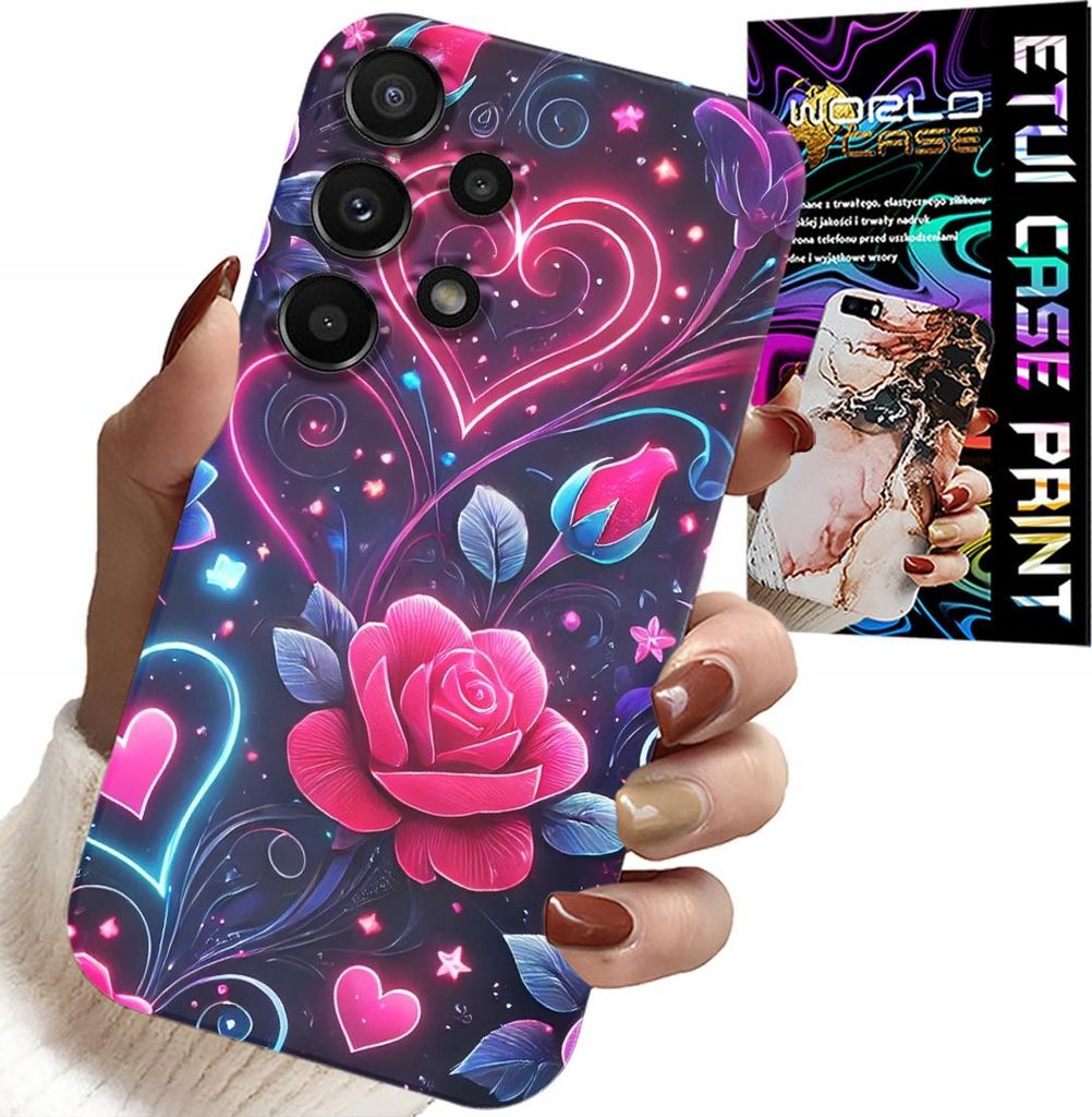 Etui Für Samsung Galaxy A32 5G - Herz, Rose, Teenager-Etui + Glas