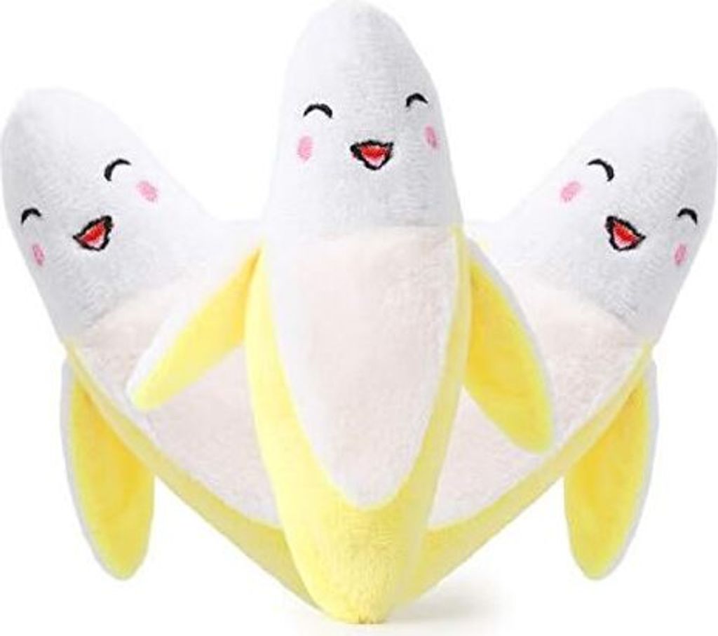 Welpenspielzeug – Haustierwelpen-Plüsch-Kauspielzeug mit quietschender Banane, interaktives Hundespielzeug