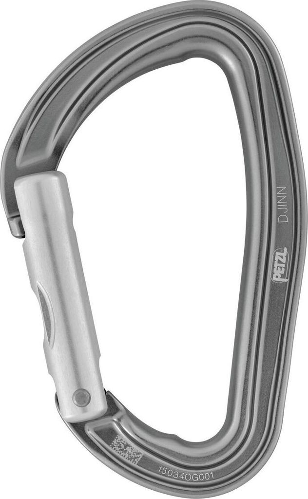 Petzl DJINN, Gerades Tor, Verschlusskarabiner, Aluminium, Grau, 23 kN, 9 kN